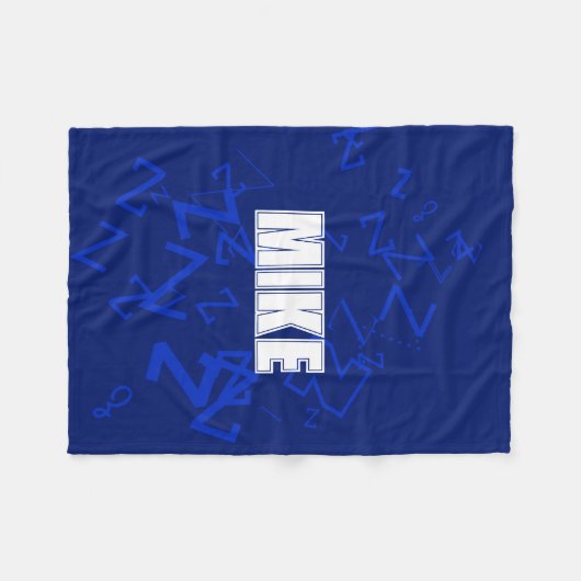 Koel monogram en naam in marineblauw & wit fleece deken (Voorkant (Horizontaal))