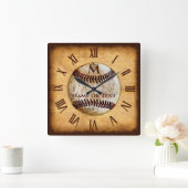 Koel monogram en persoonlijke honkbalklok vierkante klok (Huis)