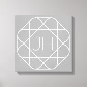 Koel Monogram, Hip Logo Style Vibe | Grijs & Wit Canvas Afdruk (Voorkant)