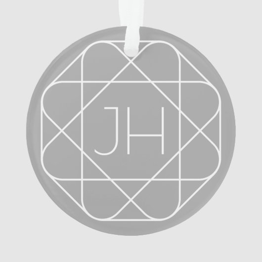 Koel Monogram, Hip Logo Style Vibe | Grijs & Wit Ornament (achterkant)