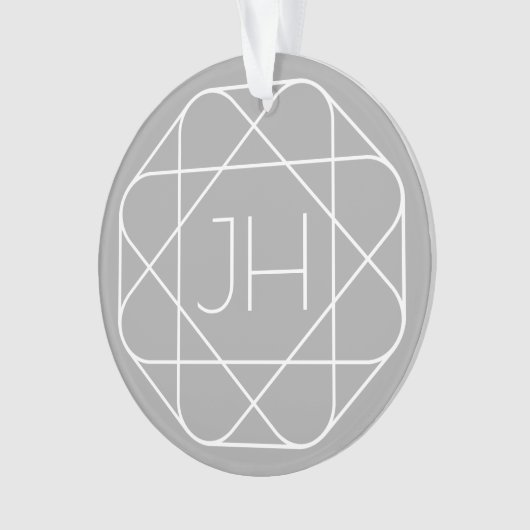 Koel Monogram, Hip Logo Style Vibe | Grijs & Wit Ornament (voorkant)