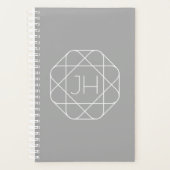 Koel Monogram, Hip Logo Style Vibe | Grijs & Wit Planner (Voorkant)