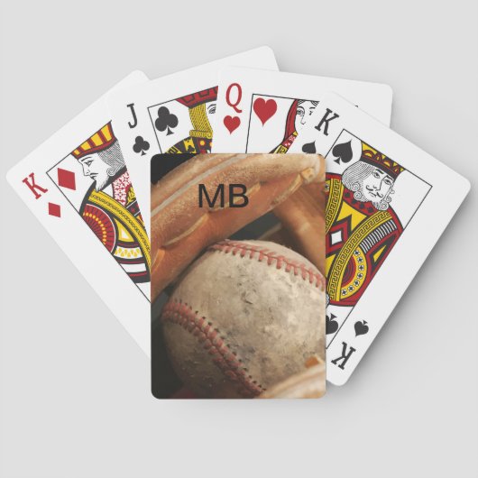 Koel Monogram Honkbal Thema Poker Speelkaarten (Achterkant)