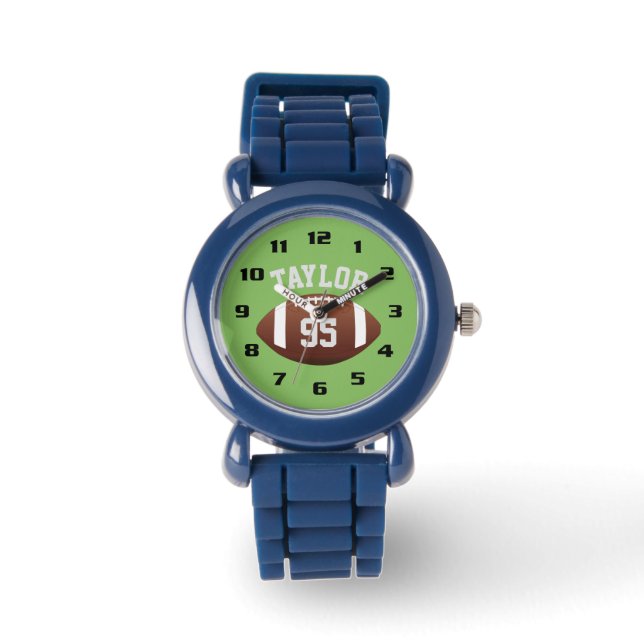 Koel Monogram met Naam en Aantal Footballs kindere Horloge (Voorkant)