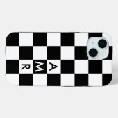 Koel Monogram Zwart Wit geruit patroon Case-Mate iPhone Case (Achterkant (horizontaal))