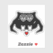 Koel monster met een litteken en een hart sticker (Vel)