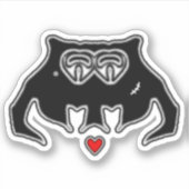 Koel monster met een litteken en een hart sticker (Voorkant)