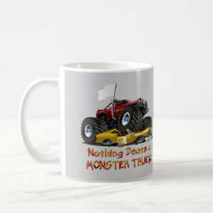 Koel Monster Truck Crushing a Car Drawing Koffiemok