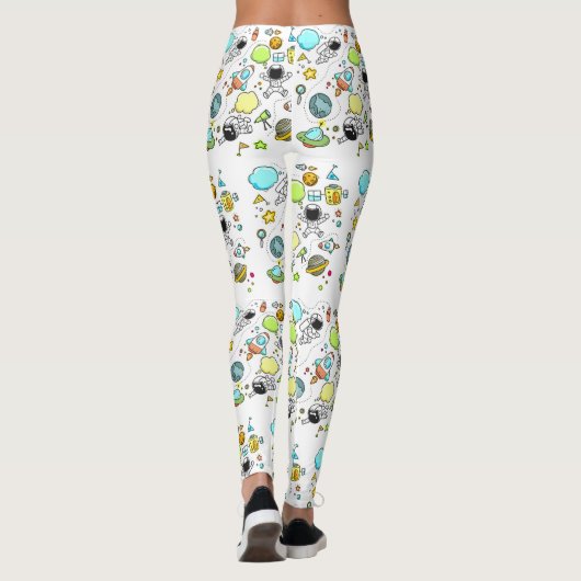 Koel mooie ruimteastronaut leggings (Achterkant)