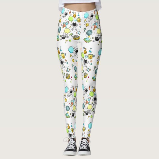 Koel mooie ruimteastronaut leggings (Voorkant)