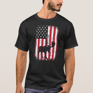 Koel Moose Animal Retro Verenigde Staten Amerikaa T-shirt