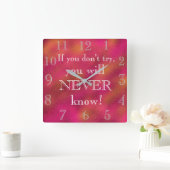 Koel Motivatie prijsopgave Afdrukroze Vierkante Klok (Huis)