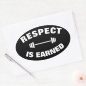 Koel Motivatie respect wordt verdiend Ovale Sticker (Envelop)