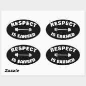 Koel Motivatie respect wordt verdiend Ovale Sticker (Vel)