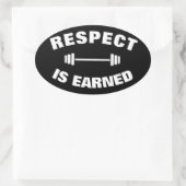 Koel Motivatie respect wordt verdiend Ovale Sticker (Tas)