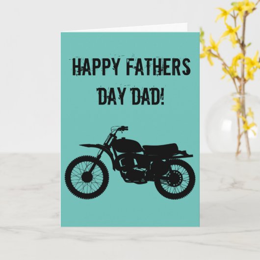 Koel motorfiets Vaderdag kaart. Kaart (Gele Bloem)