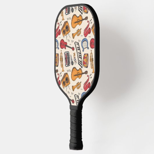 Koel muziek die Piano Drums Guitar Violin nog meer Pickleball Paddle (Links)