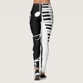 Koel Muzieknoten en pianoketoestel Leggings (Achterkant)