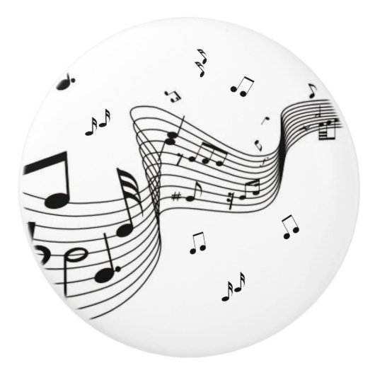 Koel Muzieknoten Keramische Knop (Voorkant)