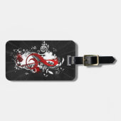 Koel Muzieknoten met gestippelde zwammen Bagagelabel (Voorkant horizontaal)