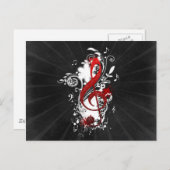 Koel Muzieknoten met gestippelde zwammen Briefkaart (Voorkant / Achterkant)