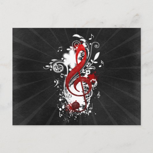 Koel Muzieknoten met gestippelde zwammen Briefkaart (Voorkant)