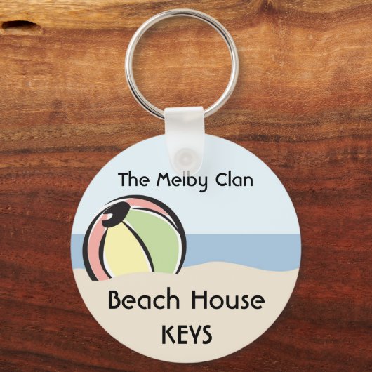 Koel 'N kleurrijke strand Sleutelhanger (Voorkant)
