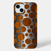Koel namaak metaal modern trendy houtnerfpatroon Case-Mate iPhone case (Achterkant)