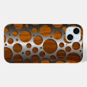 Koel namaak metaal modern trendy houtnerfpatroon Case-Mate iPhone case (Achterkant (horizontaal))