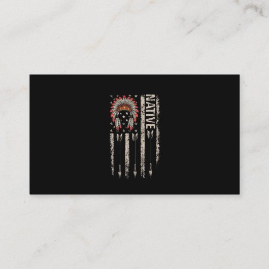Koel Native American Feather Arrow Flag Headdress Visitekaartje (Voorkant)