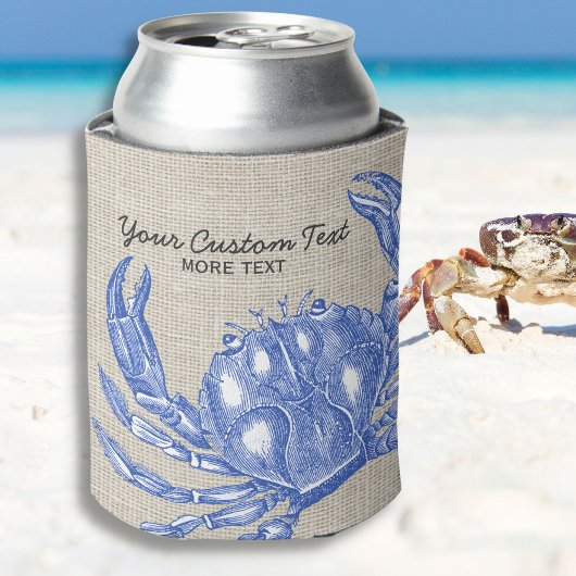 Koel  Nautical Blue Crab Aangepast strand Blikjeskoeler