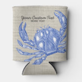 Koel  Nautical Blue Crab Aangepast strand Blikjeskoeler (Voorkant)