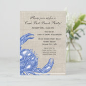 Koel  Nautical Blue Crab Aangepast strand Kaart (Staand voorkant)