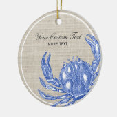 Koel  Nautical Blue Crab Aangepast strand Keramisch Ornament (Links)