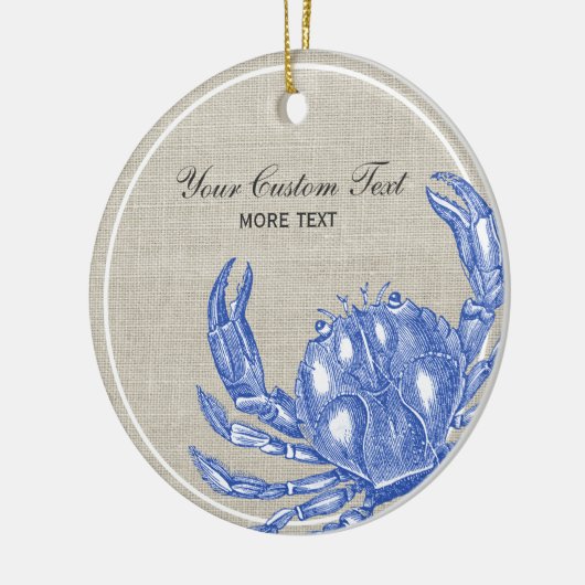Koel  Nautical Blue Crab Aangepast strand Keramisch Ornament (Links)