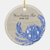 Koel  Nautical Blue Crab Aangepast strand Keramisch Ornament (Achterkant)