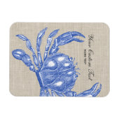 Koel  Nautical Blue Crab Aangepast strand Magneet (Horizontaal)