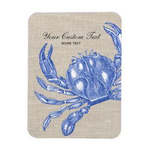 Koel Nautical Blue Crab Aangepast strand Magneet