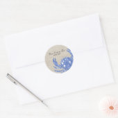 Koel  Nautical Blue Crab Aangepast strand Ronde Sticker (Envelop)