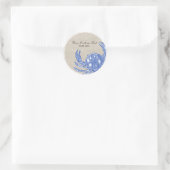 Koel  Nautical Blue Crab Aangepast strand Ronde Sticker (Tas)