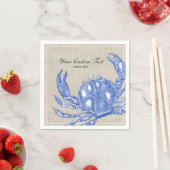 Koel  Nautical Blue Crab Aangepast strand Servetten (Insitu)