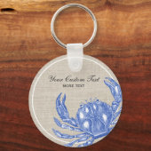 Koel  Nautical Blue Crab Aangepast strand Sleutelhanger (Voorkant)
