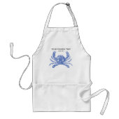 Koel  Nautical Blue Crab Aangepast strand Standaard Schort (Voorkant)