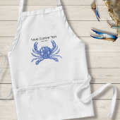 Koel  Nautical Blue Crab Aangepast strand Standaard Schort