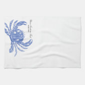 Koel  Nautical Blue Crab Aangepast strand Theedoek (Horizontaal)