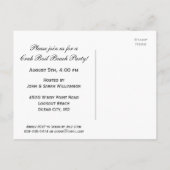 Koel  Nautical Blue Crab Boil Aangepast Uitnodiging Briefkaart (Achterkant)