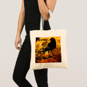 Koel 'Nevermore' Raven Oranje Moon Wispy Ghosts Tote Bag (Voorkant (product))