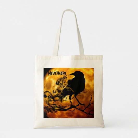 Koel 'Nevermore' Raven Oranje Moon Wispy Ghosts Tote Bag (Achterkant)