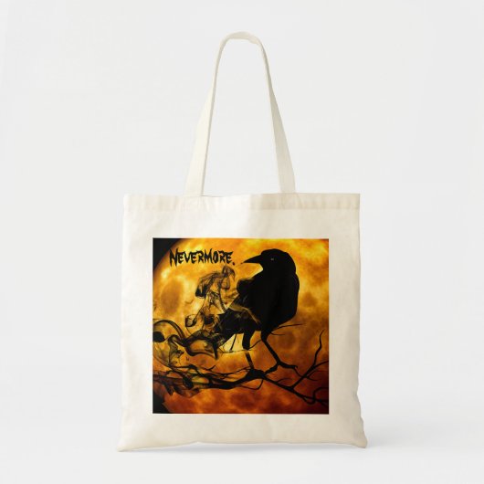 Koel 'Nevermore' Raven Oranje Moon Wispy Ghosts Tote Bag (Voorkant)