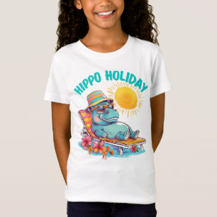 Koel nijlpaard op ligstoel t-shirt